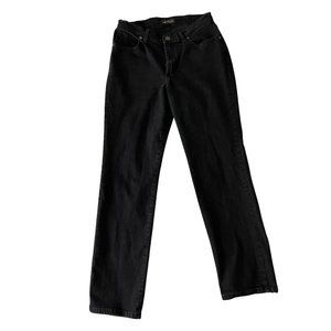 Lee Straight Leg Black Denim (Mid Rise)
